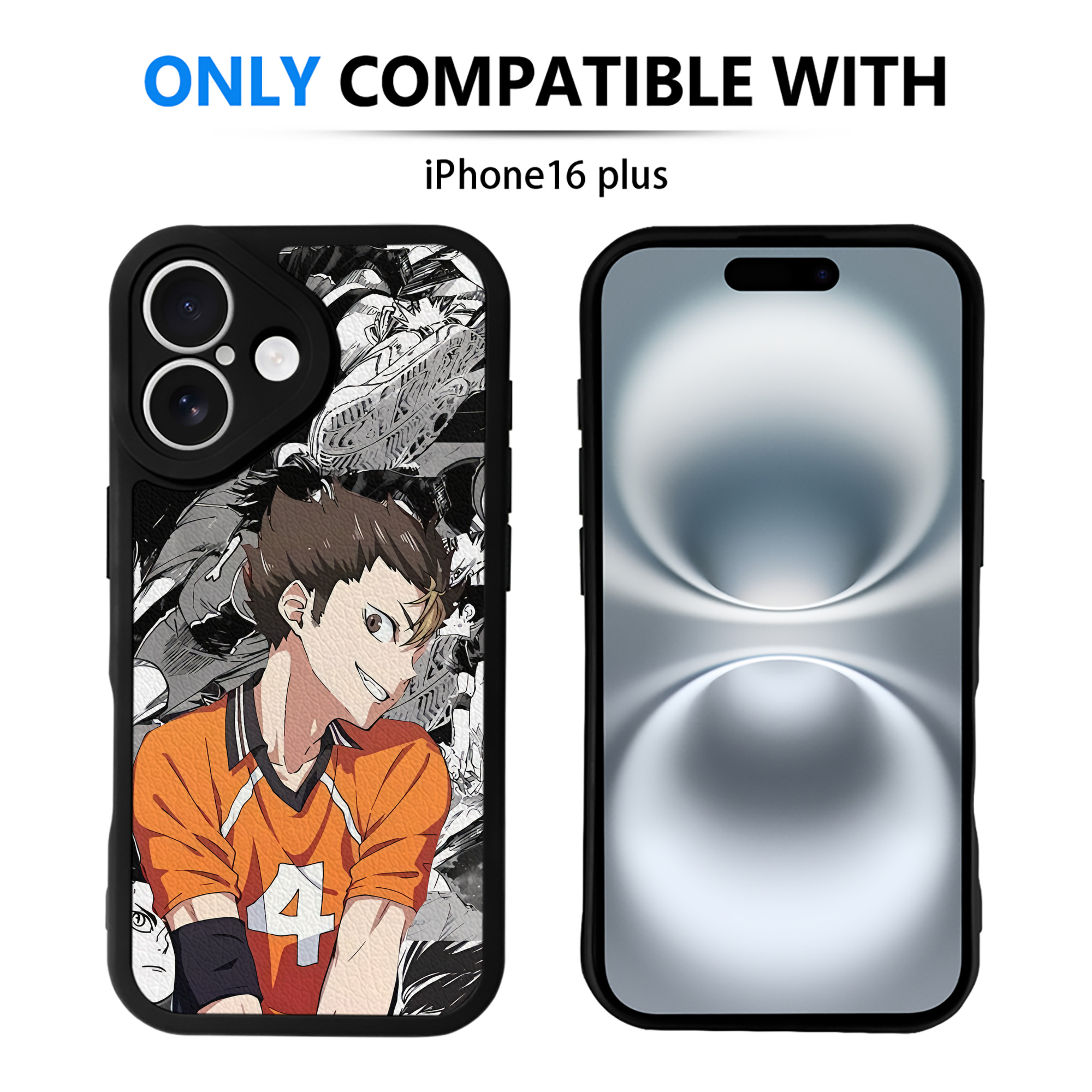 （画像用） ハイキュー!! Haikyu!! 【iPhone 16シリーズ対応】シリコンスマホケース（レザー調） 材質：シリコン